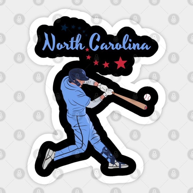 North Carolina USA Baseball Sticker by VISUALUV